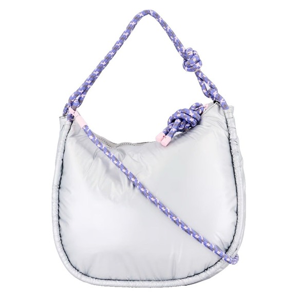 Wildfox Handbags - WILDFOX Silver Puffer Crossbody Bag Crescent Puffy Cloud Sling Rope Strap NWT